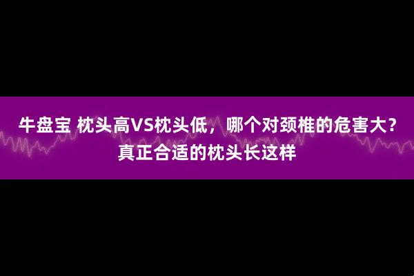 牛盘宝 枕头高VS枕头低，哪个对颈椎的危害大？真正合适的枕头长这样